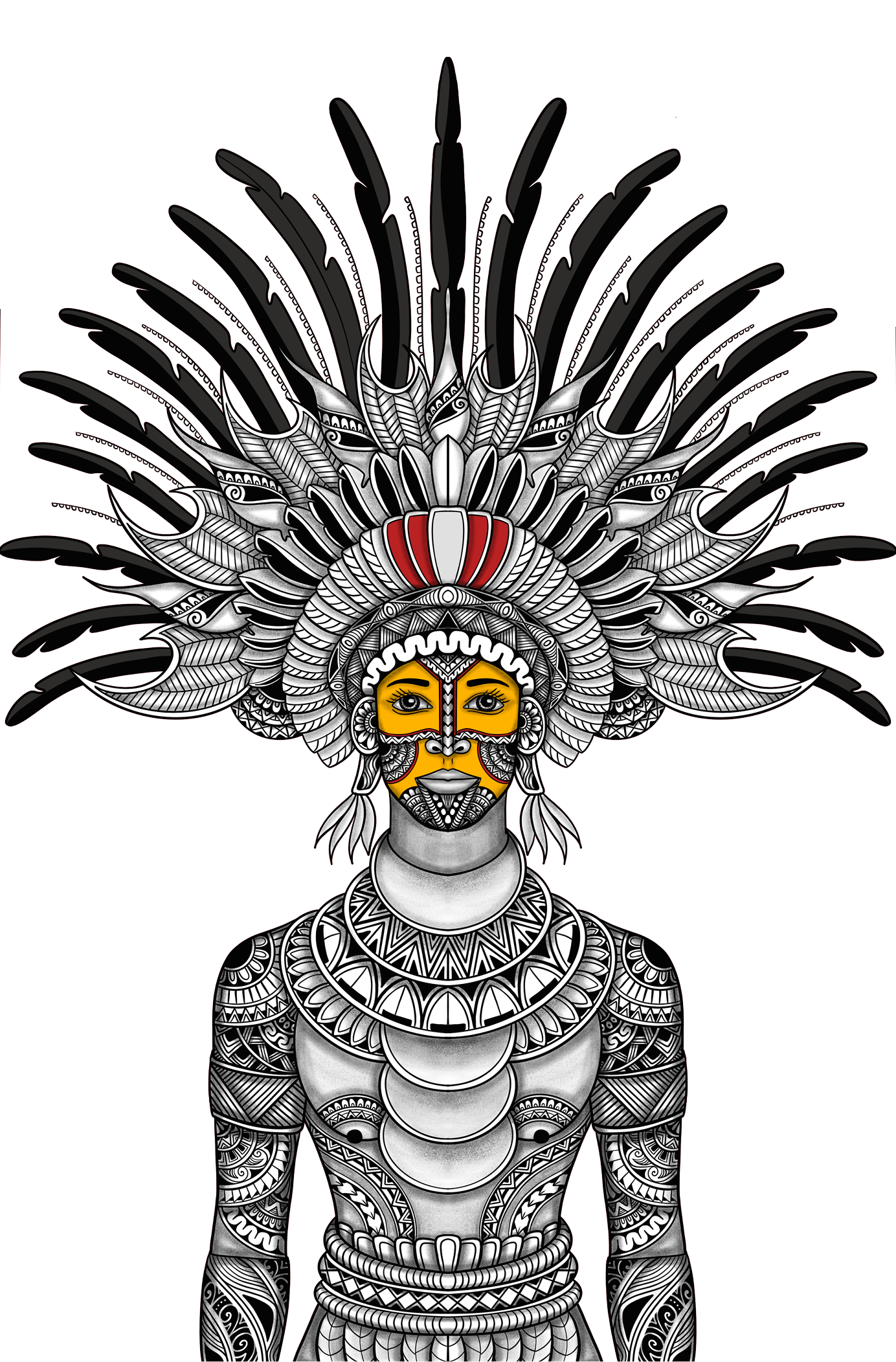 Person in mask for niugini coffee